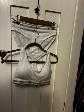 Tommy John Signature Cotton Scoop Wireless Bralette and Bikini Set w/ Logo Band